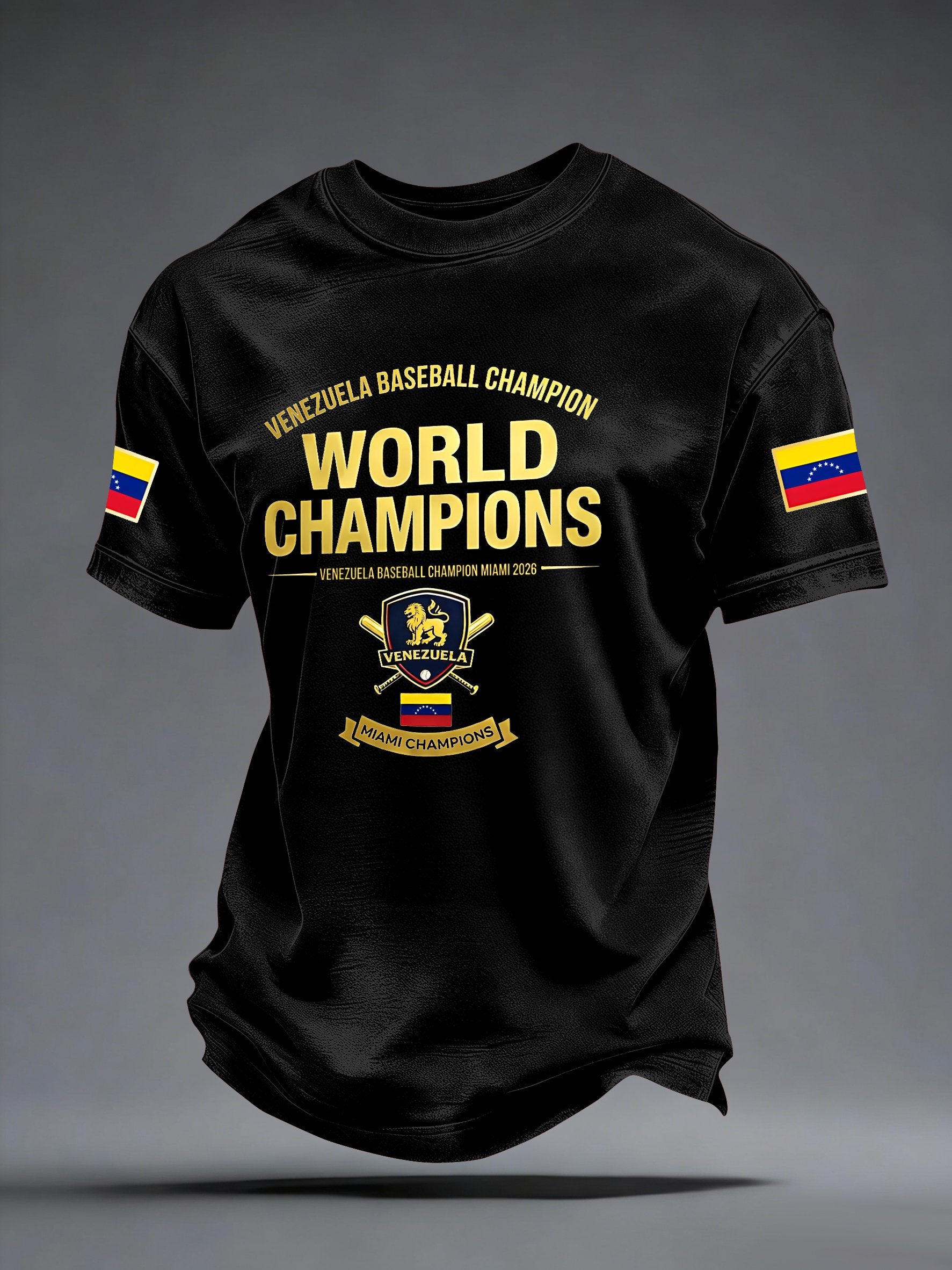 Men's Venezuelan Baseball Champions Print Casual T-shirt