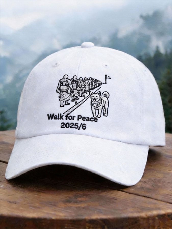 Walk For Peace Printed Casual Hat