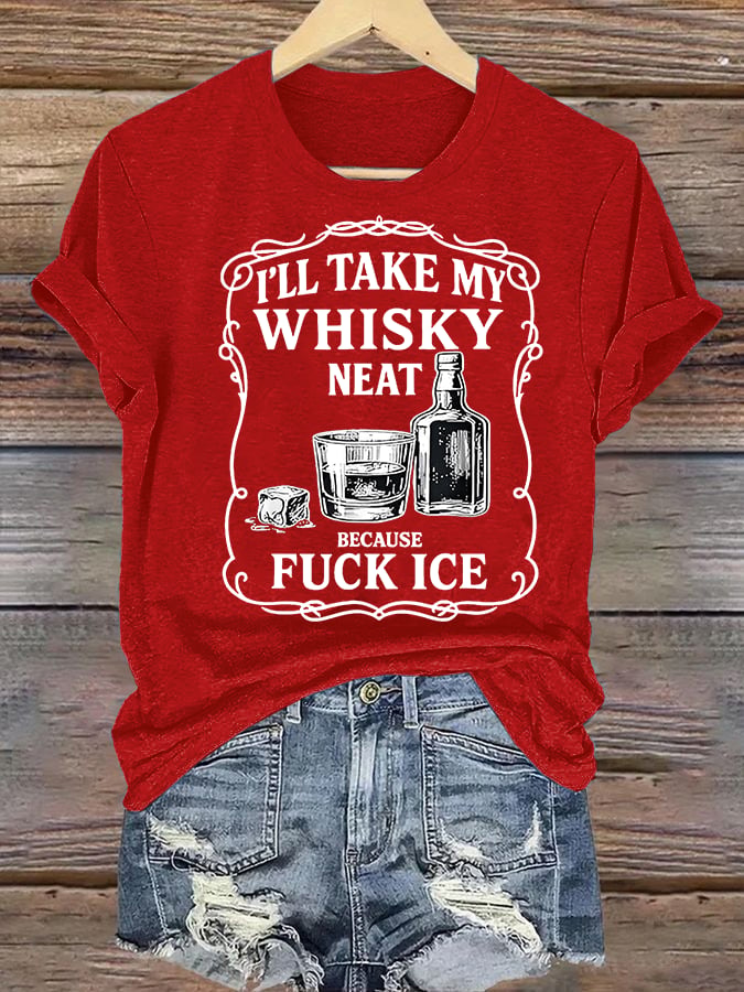 Women's  Whiskey F*ck ICE Abolish ICE  Print  T-Shirt