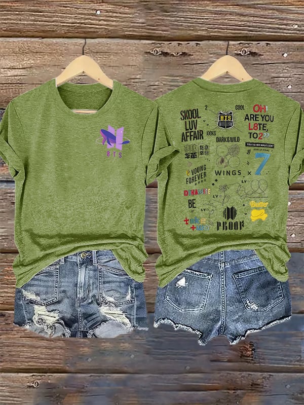 🔥Buy 3 Get 15% Off🔥Women's K-pop  Print Casual T-Shirt