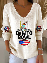 Puerto Rico colorful casual Women's Printed Long Sleeve Top