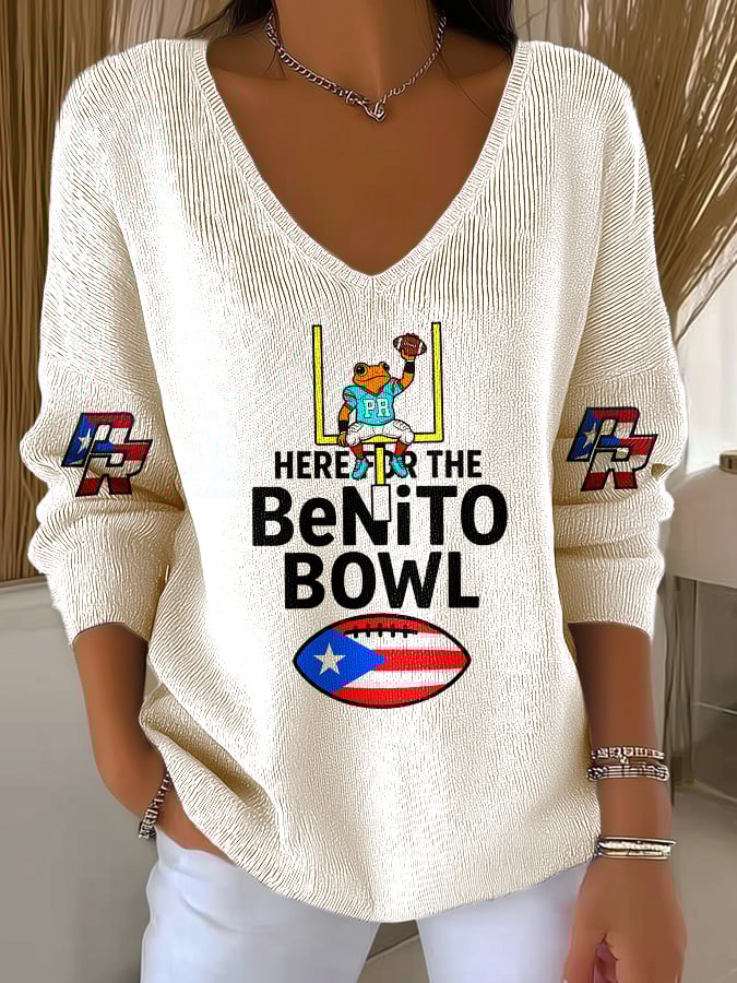 Puerto Rico colorful casual Women's Printed Long Sleeve Top