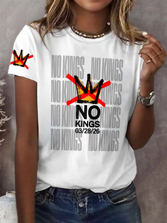 🔥Buy 3 Get 15% Off Retro No Kings Day March 28 2026 Print T-Shirt