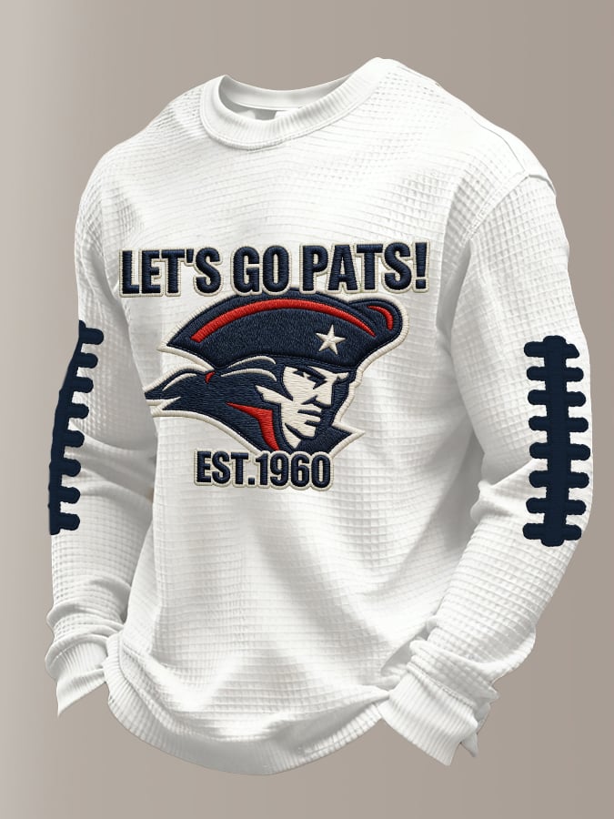Men's Retro Football Print Casual Long-Sleeved Top