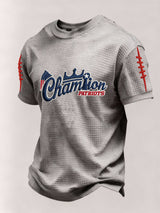 Men’s Football Graphic Waffle Knit Short Sleeve Crewneck T-Shirt