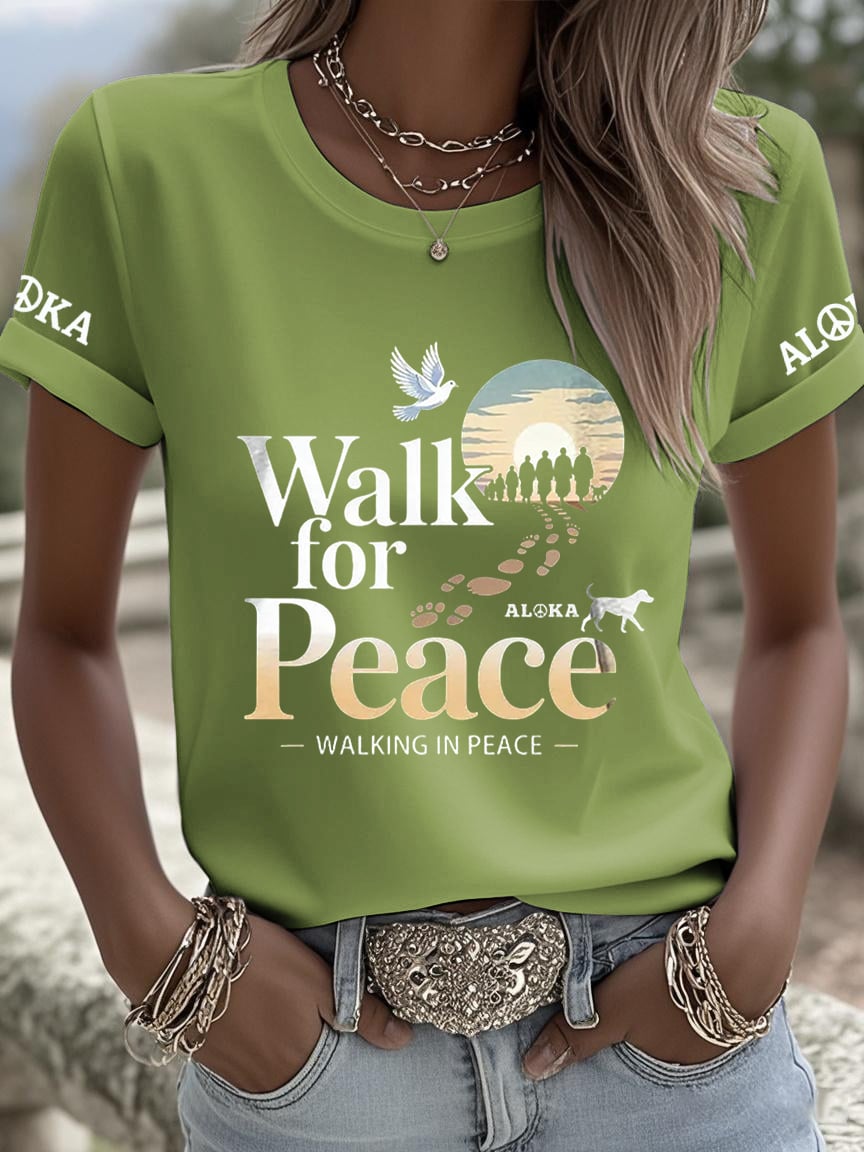 Women's Walk For Peace  Art  Print T-Shirt